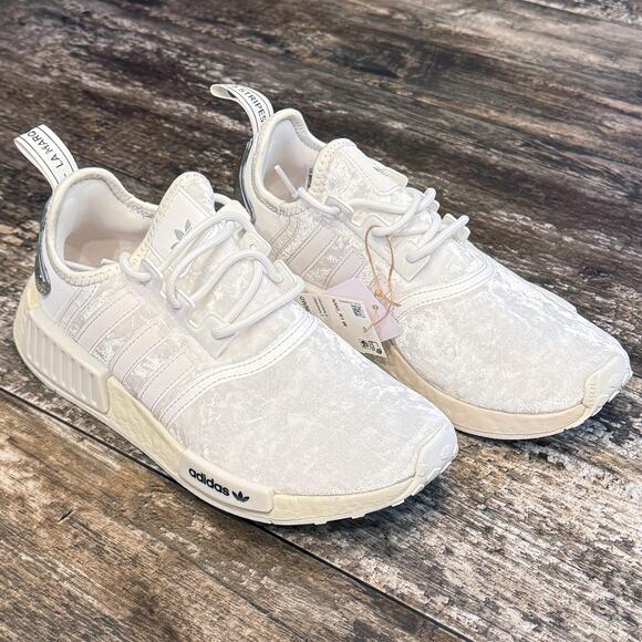 adidas Shoes - Adidas NMD_R1 W Shoes Womens Size 7.5 White GW5681 Crystal Velvet Trefoil New